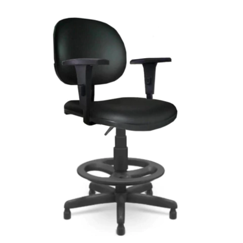 Cadeira Caixa Executiva Lisa com Braço Regulável