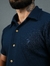 Camisa de Botão Slim na Malha Soft Texturizada Azul Marinho - Fitz Jeans Atacado