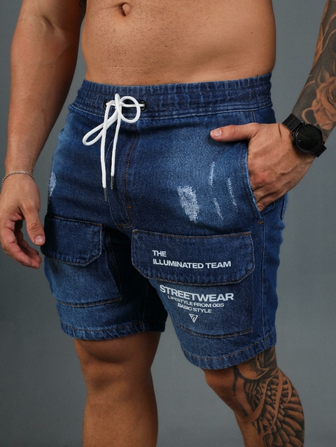 Short Street Cargo Jeans Azul - comprar online