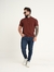 Camisa Masculina Gola Padre Henley Marrom - loja online