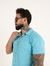 Camisa de Botão Slim no Tricô Texturizado com Elastano Azul Céu na internet