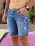 Bermuda Jeans Jogador Destroyed Azul