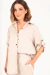Camisa Cropped Linho Puro - Natural