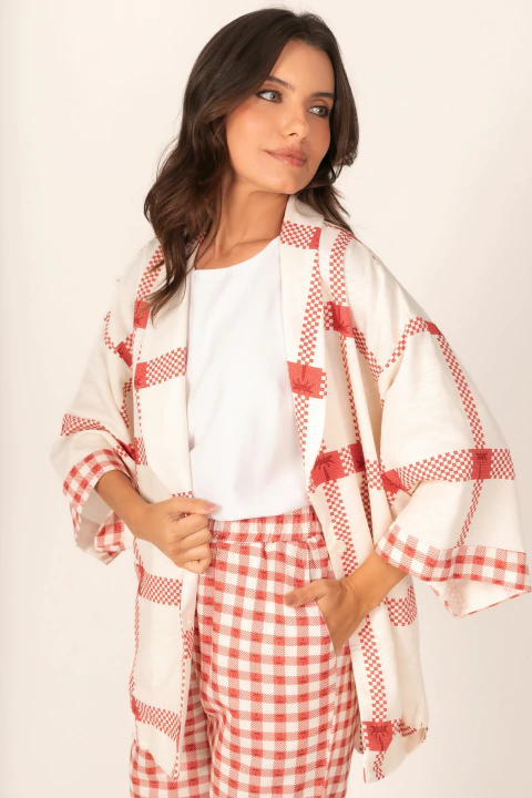 Calça Reta xadrez Tropicália Selvagem - comprar online