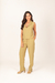 Calça reta com elástico, bolso faca camel - Calça Encanto Amazônico camel - comprar online