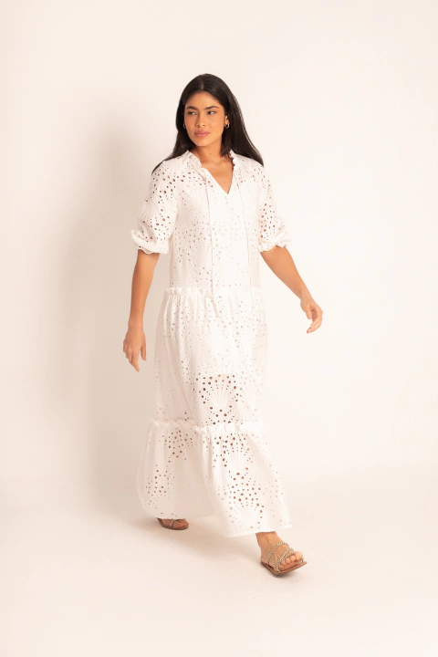 Vestido Bordado Inglês Concha de Tiare - comprar online