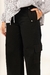 Calça cargo reta brim preta - Cabinet