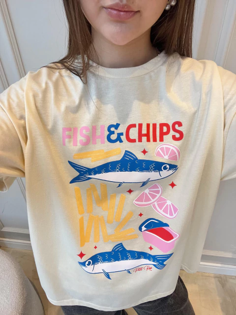 T-shirt Color Fish And Chips