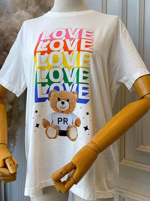 T-shirt Básica Estonada Urso Love