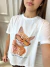 T-shirt Básica Estonada Meow na internet