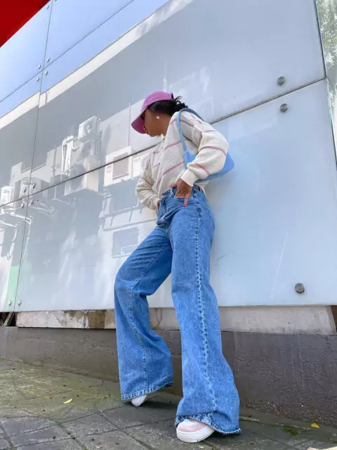 Calça Jeans Pantalona Trace