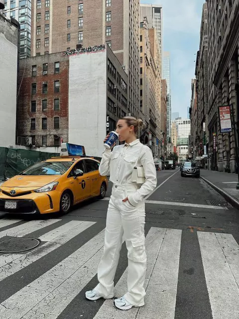 Calça Sarja Cotelê Cargo Hadasa