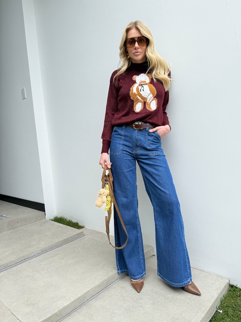 Calça Jeans Pantalona Lauren - comprar online