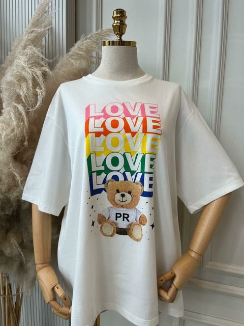 T-shirt Over Estonada Urso Love