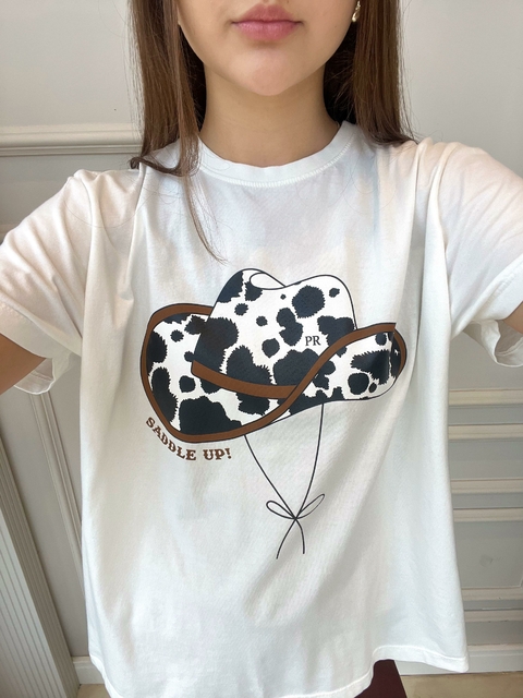 T-shirt Básica Estonada Saddle Up