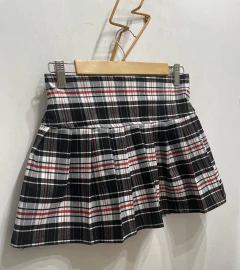 Pollera Mini DMZ Escocés Blanco y Rojo - comprar online