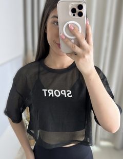 Cropped respirável SPORT preto