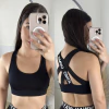 Top preto faixa nas costas