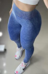 Legging AVULSA empina bumbum jeans fake azul