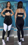 Conjunto de legging poliamida premium top com detalhe circular