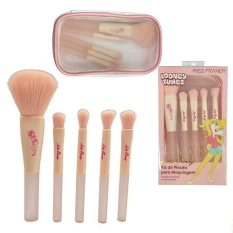 Kit De Pinceis Com Bolsinha- Lola Bunny- Miss Frandy