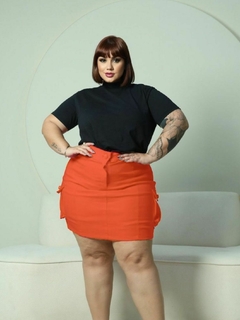 Short Saia Cargo Alta Elasticidade - Moda Plus Size Feminina Elegante | Thangerina Store