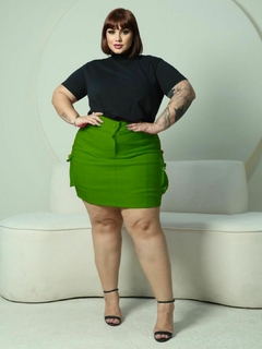 Short Saia Cargo Alta Elasticidade - Moda Plus Size Feminina Elegante | Thangerina Store