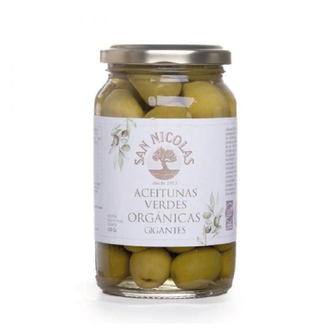 Aceitunas verdes gigantes orgánico San Nicolas 250g