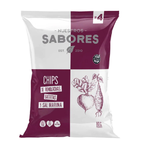 Chips de remolachas, batatas y sal marina Nuestros sabores 80g