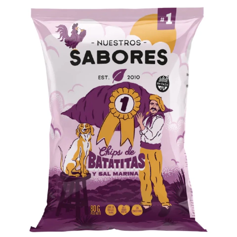 Chips de batatitas y sal marina Nuestros sabores 80g