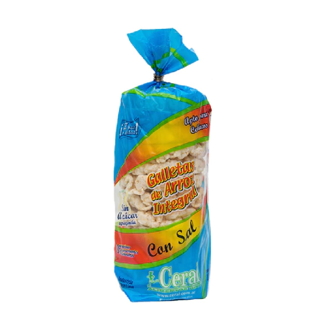 Galletas de arroz integral con sal Ceral 100g