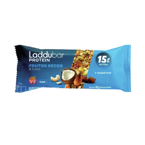 Barra proteica de frutos secos y coco Laddubar 60g - comprar online