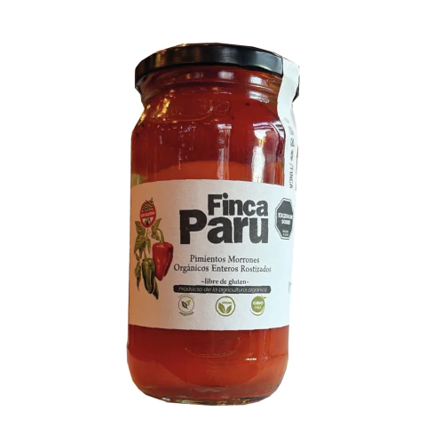 Morrones rostizados en conserva orgánico Finca Paru 330g - comprar online