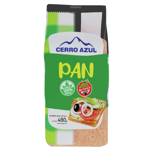 Pan vegano libre de gluten Cerro azul 480g