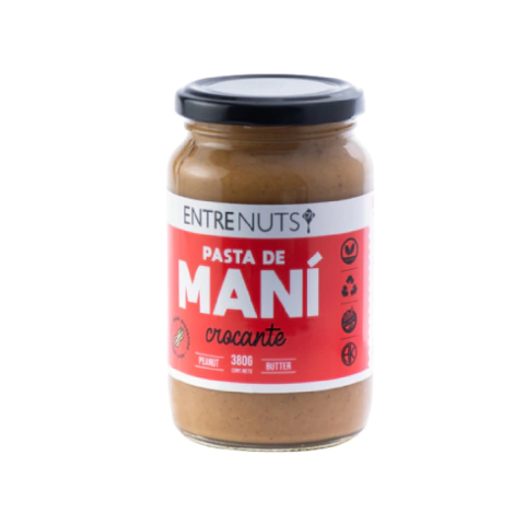 Pasta de maní crocantes Entre nuts 370g