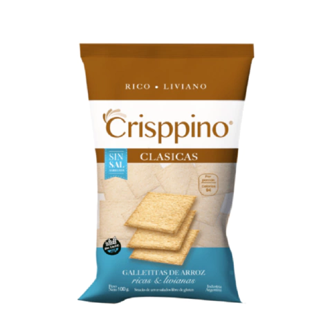 Snacks de arroz sin sal Crisppinos 100g