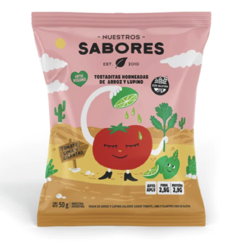 Tostaditas con tomate, lima y cilantro Nuestros sabores 50g