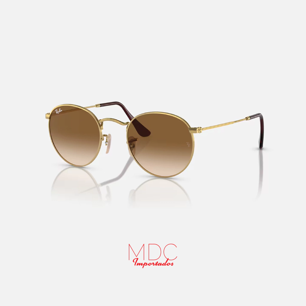 Ray-Ban Round Metal Dorado Marrón Degrade RB3447