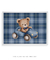 Quadro Decorativo Ursinho Xadrez Carro - Bless Art