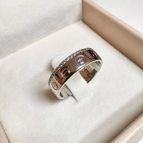 Anel Cart Ródio Branco