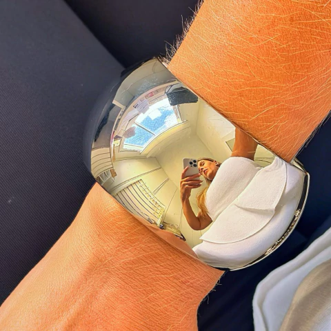 Bracelete Maxi Bold Ródio Branco