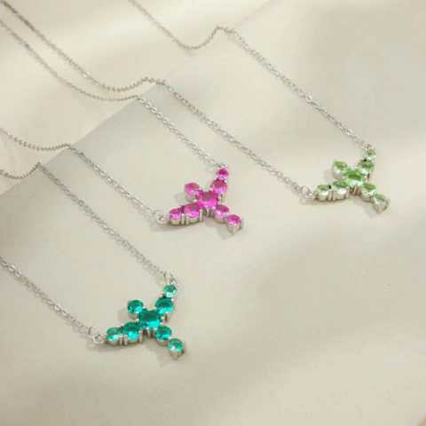 Colar Espírito Santo Zircônias Coloridas