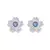 Brinco Madrepérola Flor Azul Prata 925