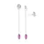 Brinco Pendant Lavanda com Pink Prata 925