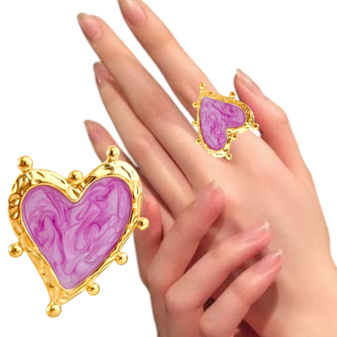 Anillo de Corazón Morado
