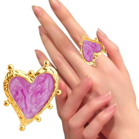 Anillo de Corazón Morado
