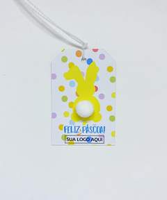 Tag Páscoa com pompom - printshopvirtual