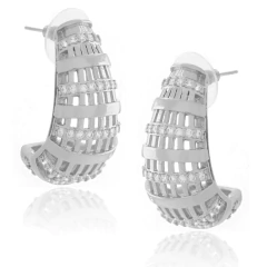 BRINCO MEIA ARGOLA CRAVEJADO - loja online