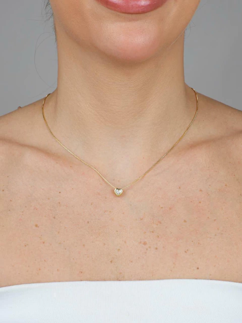 Colar com Coração Incolor