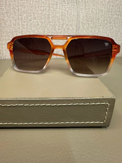 Oculos de sol Tahiti laranja translucido degrade - comprar online